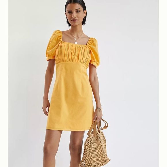 ANTHROPOLOGIE puffed sleeve mini dress - Picture 4 of 7
